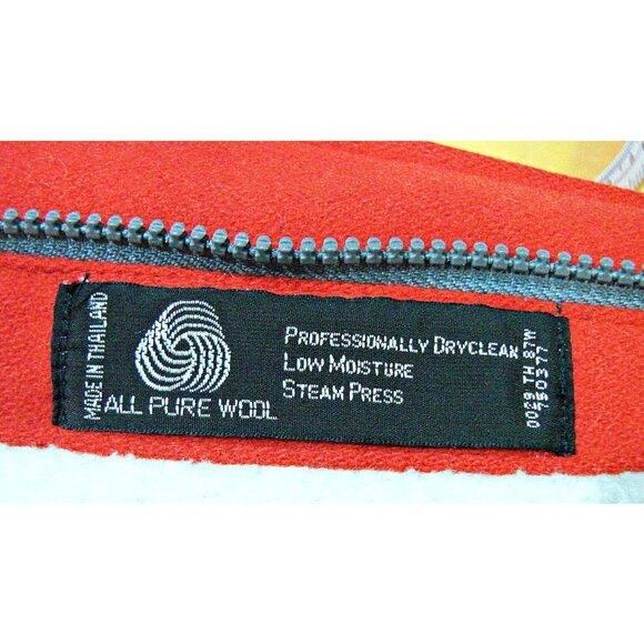 Mens Members Only Wool Coat Jacket Gray Red Trim Sherpa Lined Zip Front Sz 40 M - Picture 9 of 12